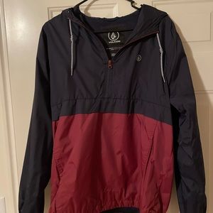Volcom Halfmont Windbreaker Men’s Medium Navy & Burgundy